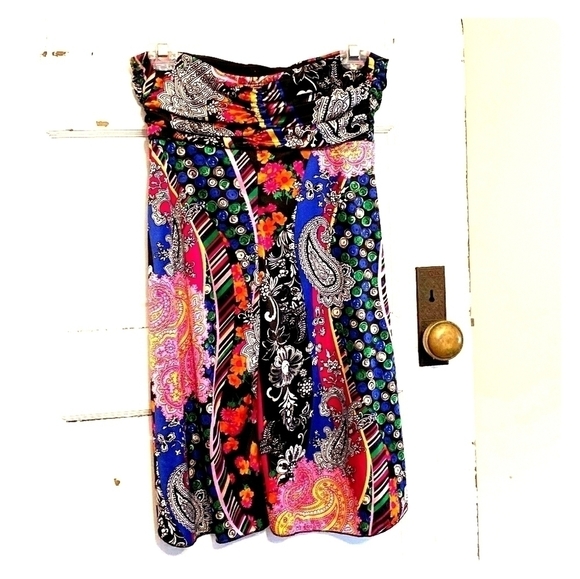 Labelle Colorful Strapless Minidress Size Medium - Picture 1 of 2